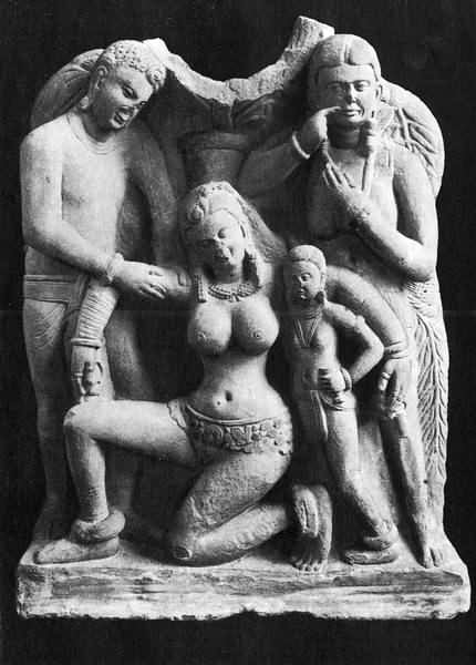 Сцена ритуального опьянения. Индия. Кушанская эпоха. Музей в Матхуре 