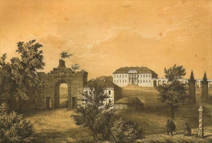 Дворец Сапегов, рисунок Наполеона Орды 1863 года. Фото radzima.org