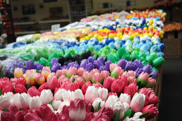 Тюльпаны на рынке цветов в Амстердаме
