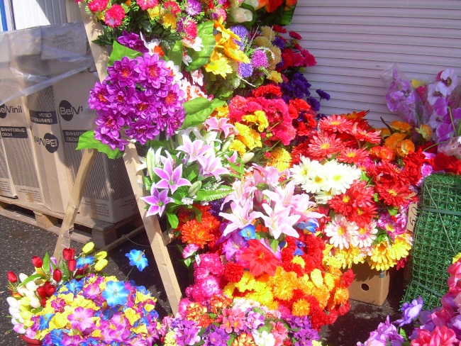 искусственные цветы, полоцкий рынок