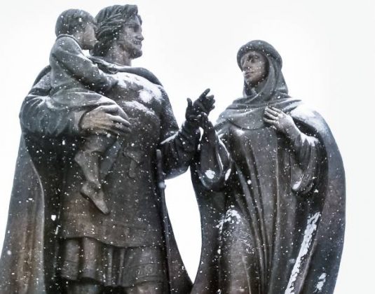 зима, памятник А Невскому
