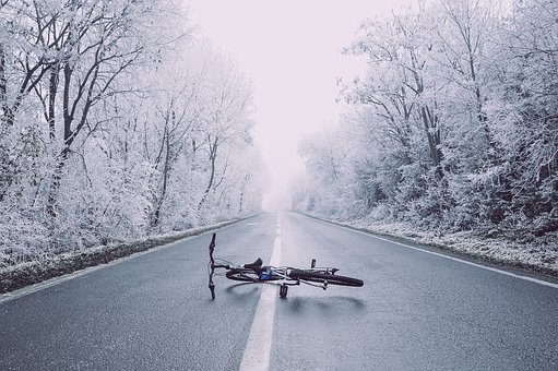 велосипед авария зима