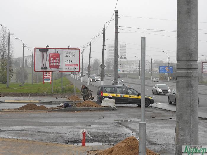 В Витебске по улицам Генерала Белобородова и Димитрова устанавливают новые светофоры