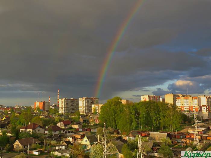 Первую в этом году радугу видели вчера над Витебском