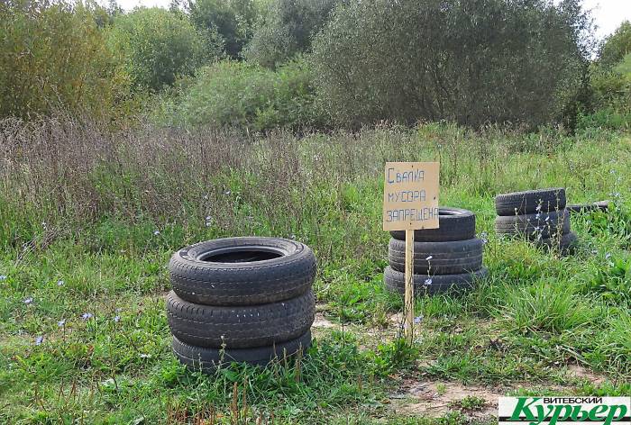 Лес возле Тарного в Витебске превращается в помойку. Разбили шлагбаум, мусор свозят машинами, завалили даже дорогу