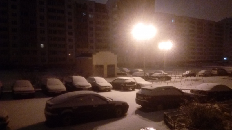 Витебск засыпало снегом в первый день зимы