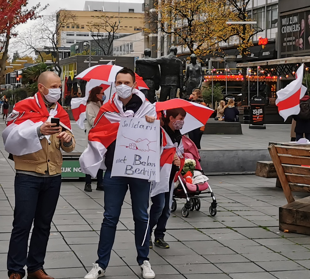 В Роттердаме состоялась акция поддержки общенациональной забастовки в Беларуси